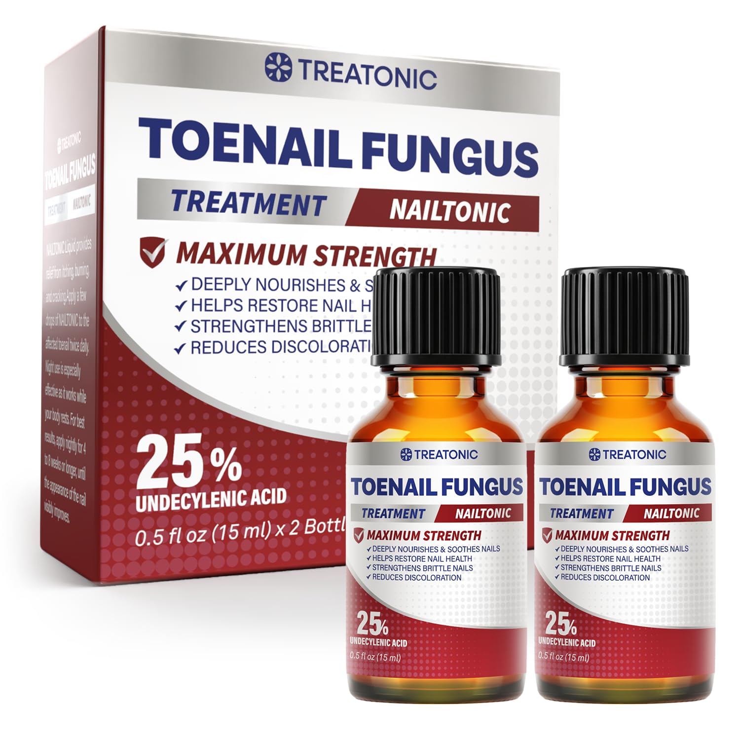 Treatonic Toenail Fungus Treatment Extra Strength: Antifungal Repair Solution with 25% Undecylenic Acid