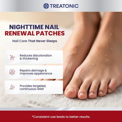 Treatonic Toenail Fungal Nail Patches: Nighttime Renewal Nail Repair Patch (32Pcs)