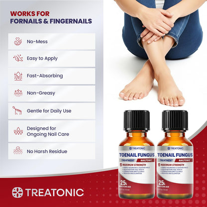 Treatonic Toenail Fungus Treatment Extra Strength: Antifungal Repair Solution with 25% Undecylenic Acid
