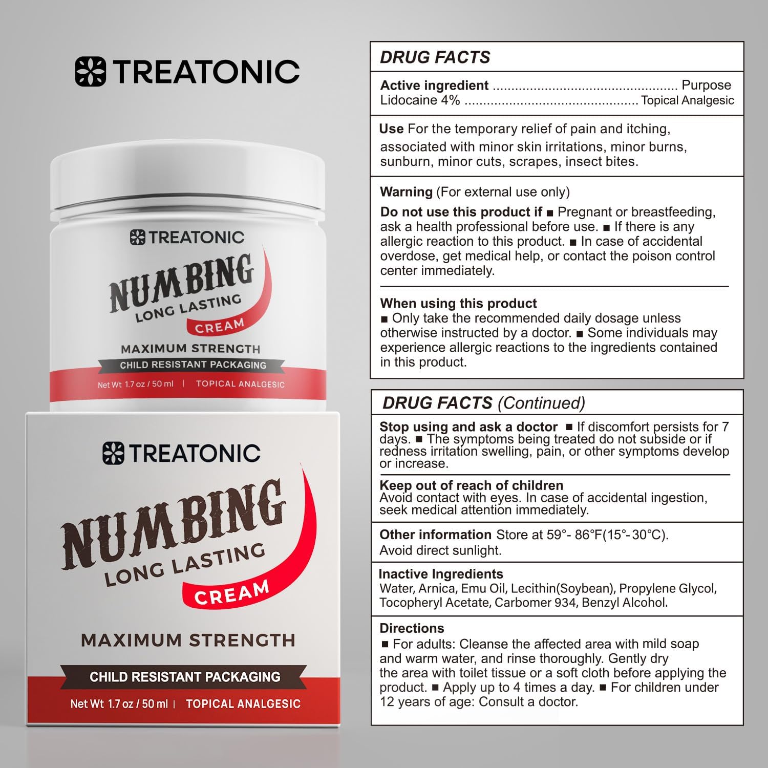 Treatonic 4% Lidocaine Numbing Cream