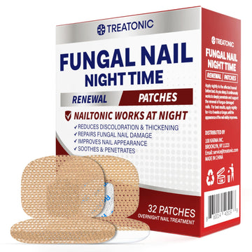 Treatonic Toenail Fungal Nail Patches: Nighttime Renewal Nail Repair Patch (32Pcs)