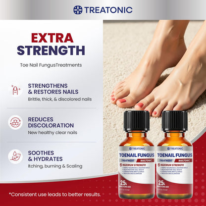 Treatonic Toenail Fungus Treatment Extra Strength: Antifungal Repair Solution with 25% Undecylenic Acid