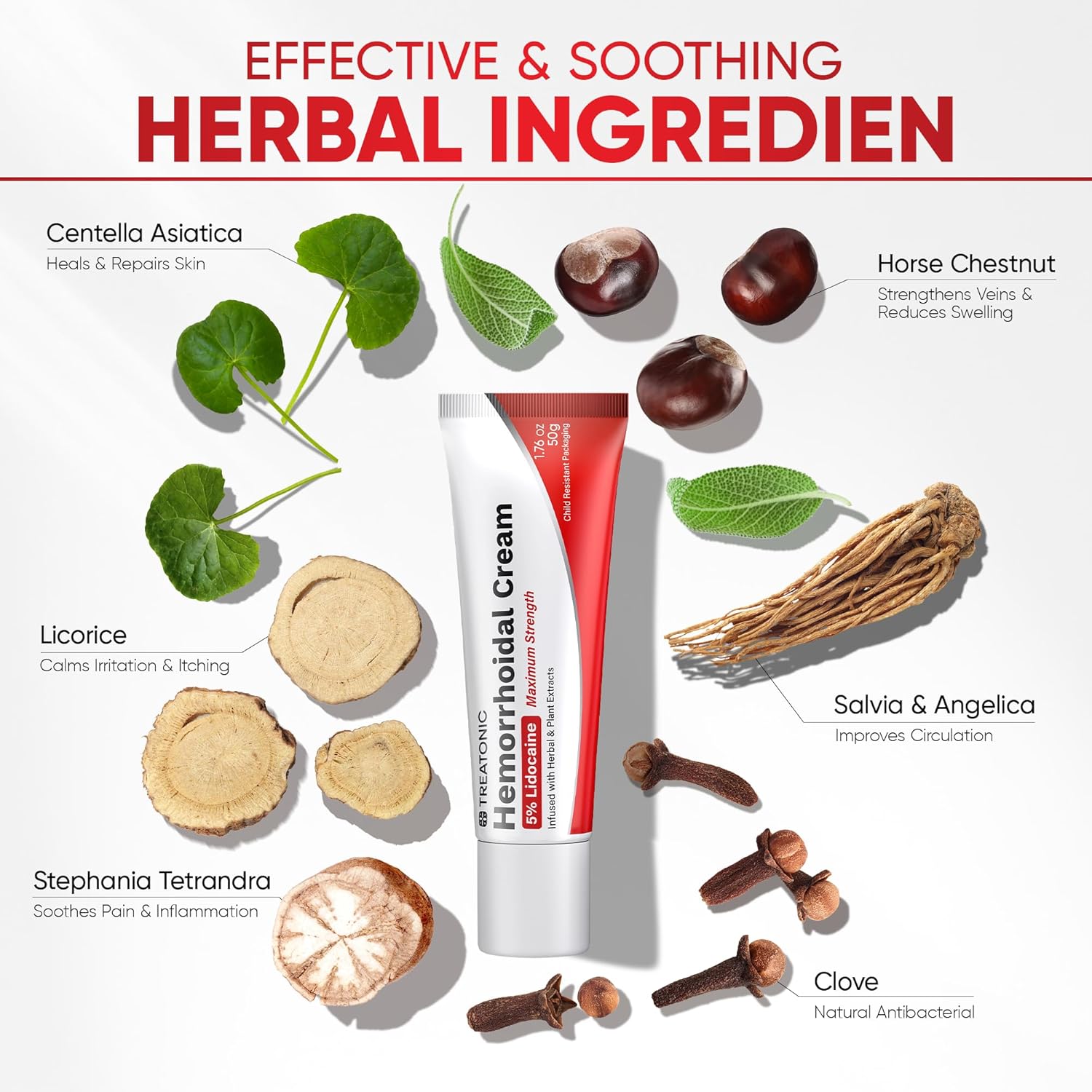 Treatonic Hemorrhoid Treatment Cream: 5% Lidocaine Hemorrhoid Cream