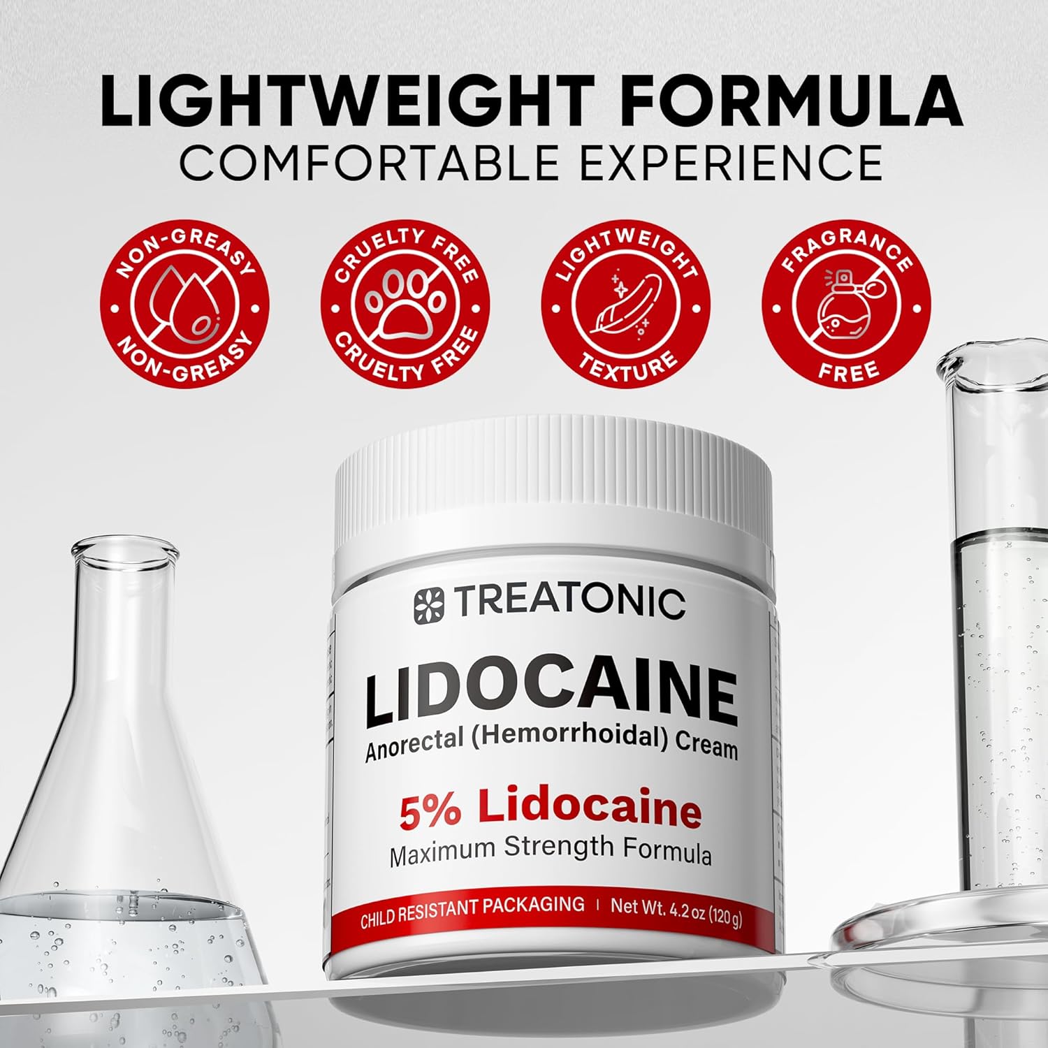 Treatonic 5% Lidocaine Numbing Cream 4oz