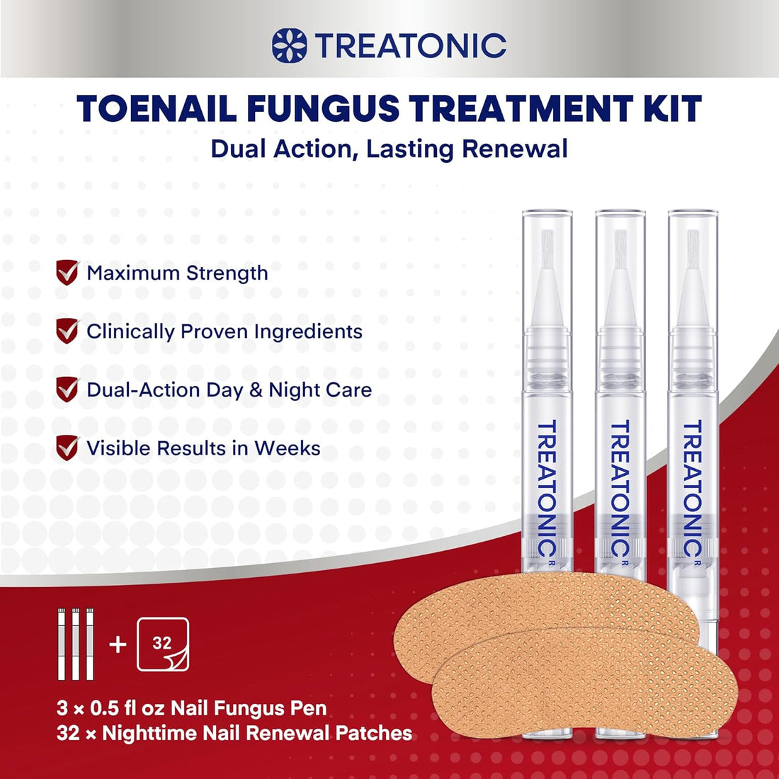 Treatonic Toenail Fungus Treatment Kit: Antifungal Nail Fungus Treatment Extra Strength with 25% Undecylenic Acid