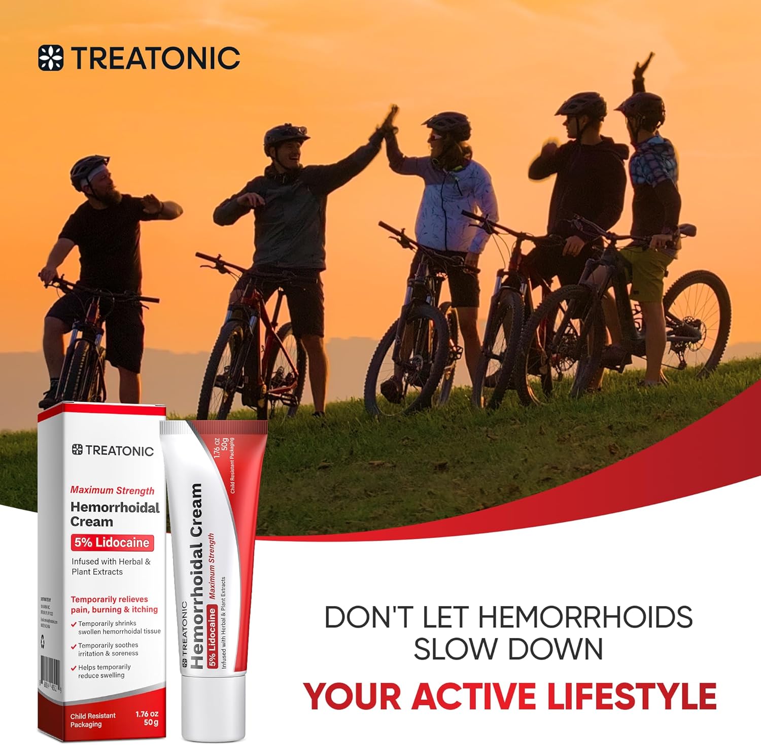 Treatonic Hemorrhoid Treatment Cream: 5% Lidocaine Hemorrhoid Cream