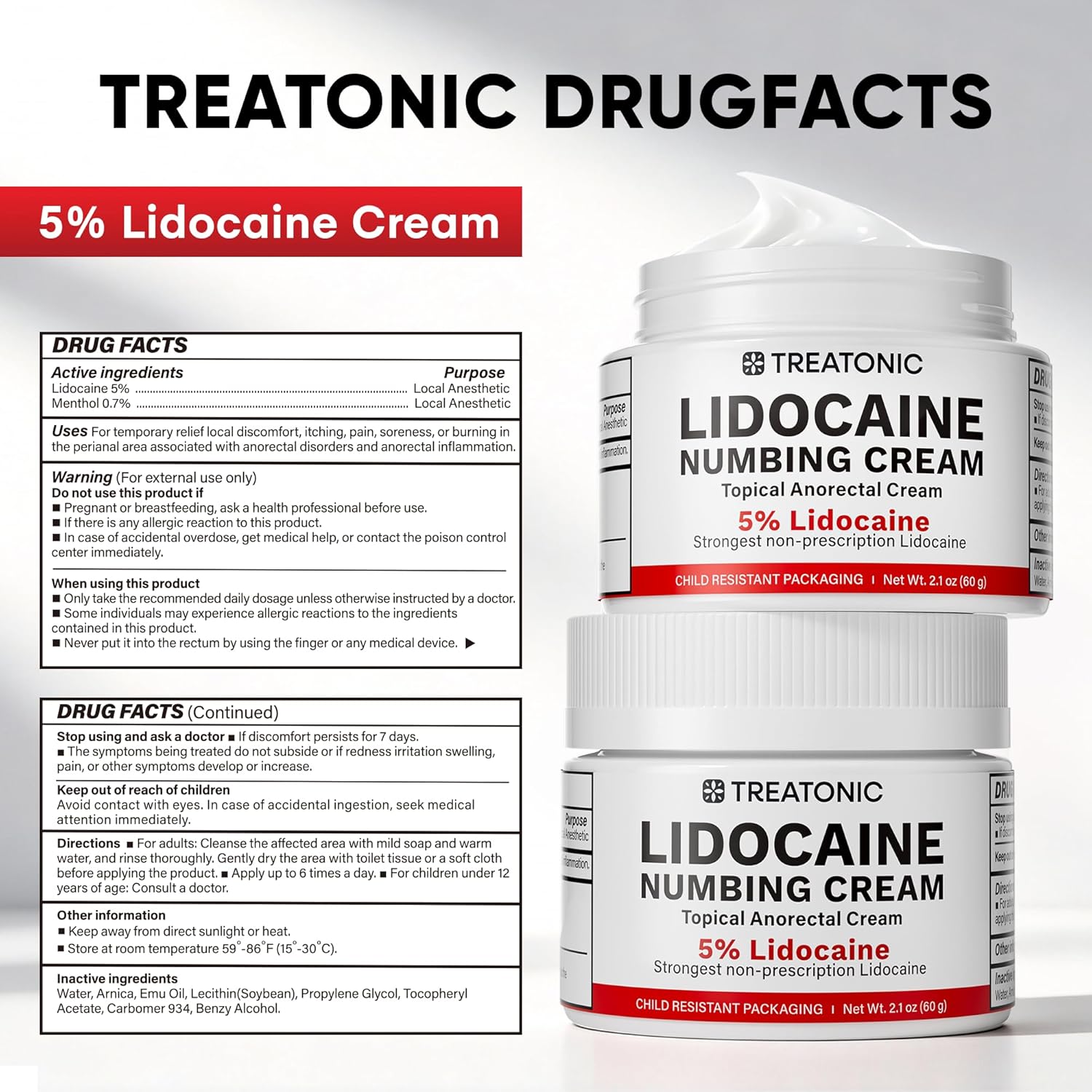 5% Lidocaine Topical Numbing Cream